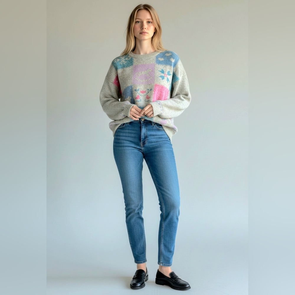 Vintage Woolrich Granny Square Patchwork Wool Ble… - image 8